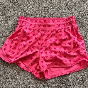 lululemon athletica Hot Pink Athletic Shorts with Red Print